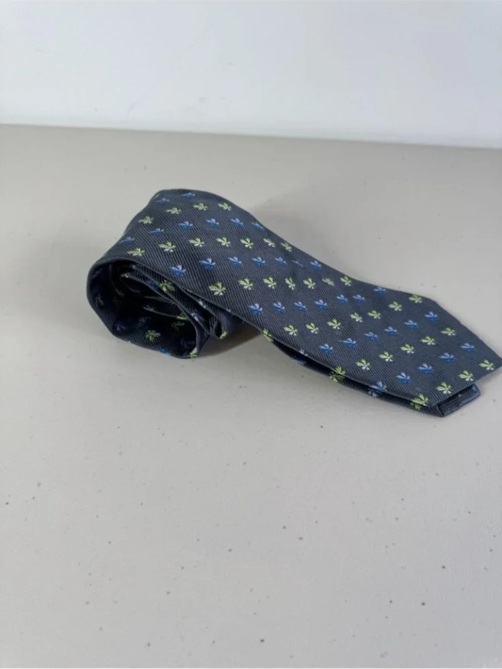 Berend Dewitt 100% Silk Necktie 5 Fingers Leaf Print German Designer Luxury Tie